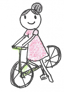 女性のためのあつまる不動産公式キャラクターまーるちゃん自転車前向