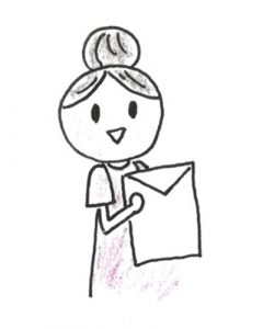 女性のためのあつまる不動産公式キャラクターまーるちゃんと手紙