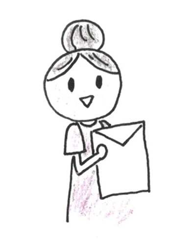 女性のためのあつまる不動産公式キャラクターまーるちゃんと手紙