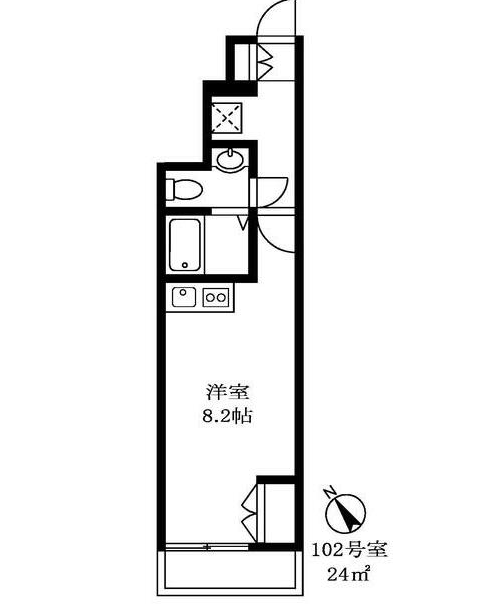 ガーデンパレス高円寺　102　高円寺北2丁目　賃貸物件　間取り