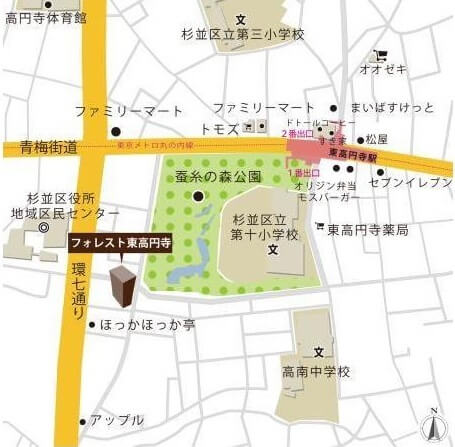 フォレスト東高円寺　近隣地図