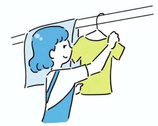 洗濯物　洗濯干し　女性
