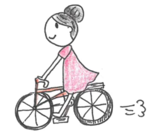 女性　自転車　女子　まーるちゃん　キャラ