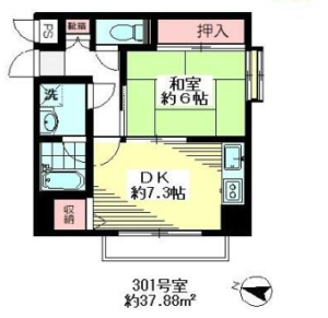 ルピナス荻窪カワヨマンション301賃貸物件間取り図