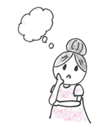 まーるちゃん 考えている 悩み