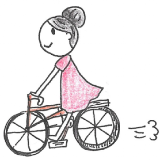 公式キャラクターまーるちゃん趣味の自転車